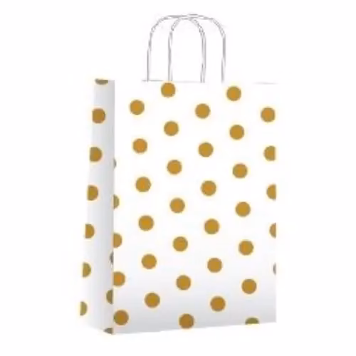 Bolsa de Regalo Lunares Oro 22x10x30