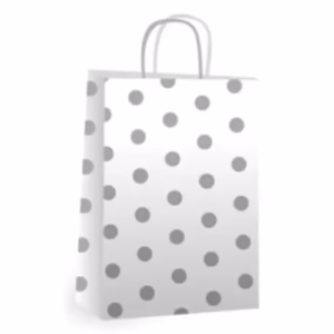 Bolsa de Regalo Lunares Plata 18x8x20