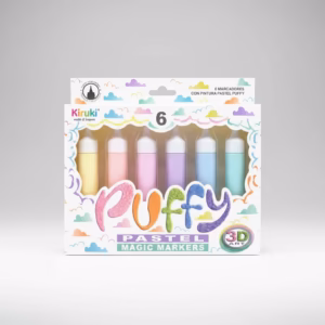 Marcadores PUFFY 3D Kiruki Pastel x6 unidades