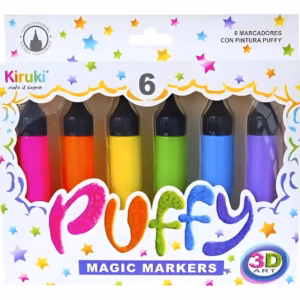 Marcadores PUFFY 3D Kiruki Clásicos x6 unidades