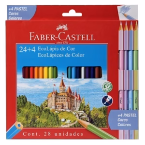 Lápices de Colores Faber Castell 24+4 Pastel