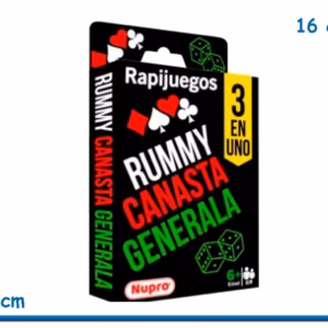 Rummy Canasta Generala 3 en 1 Juego de Cartas