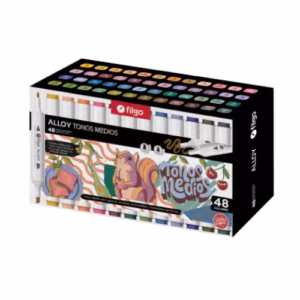 Marcadores Artísticos Filgo Alloy Tonos Medios x 48 colores doble punta