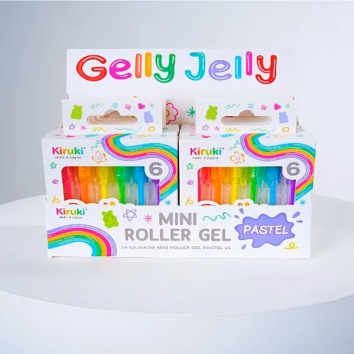 Lapiceras Mini Roller Kiruki Gelly Jelly Pastel 6u