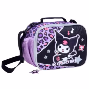 Lunchera Wabro Kuromi Rock Animal Print Negro
