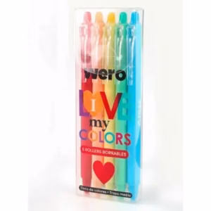 Lapiceras de Colores Roller Borrable Wero “I Love My Colors” x5