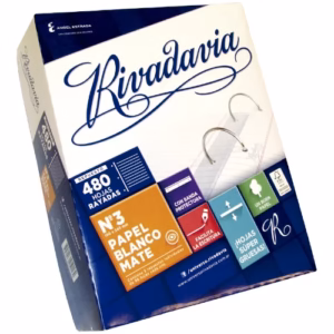 Repuesto Nº3 RIVADAVIA CUADRICULADO BLANCO MATE 480 hojas