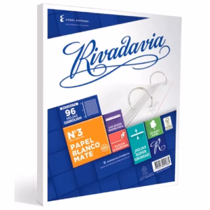 Repuesto Nº3 RIVADAVIA CUADRICULADO BLANCO MATE 96 hojas