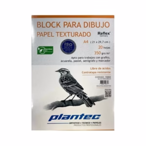 Block Dibujo A4 Texturado 350g Plantec 20 hojas