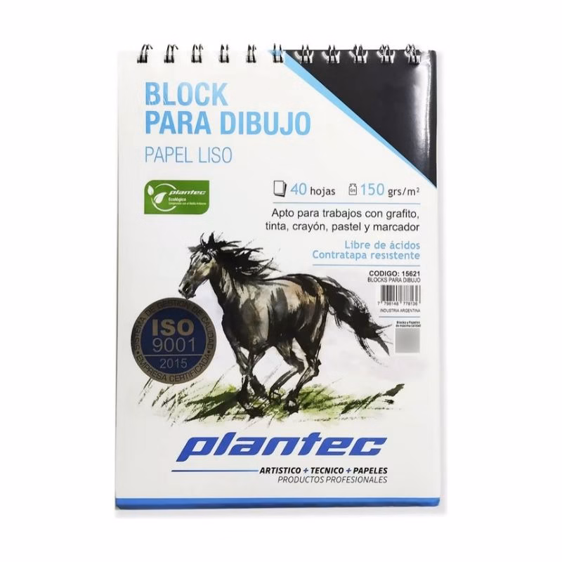 Block Dibujo A4 210g Plantec Espiral 40 hojas