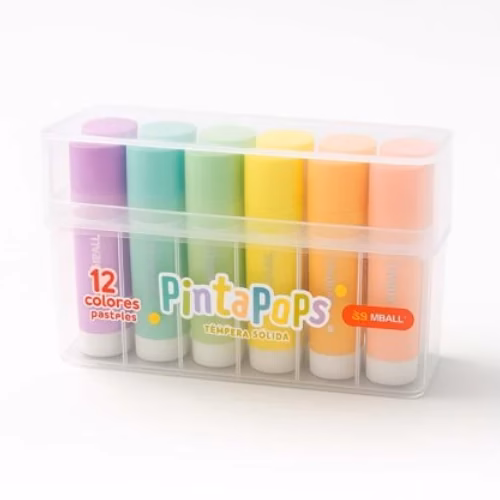 Témperas Sólidas Simball Pintapops Pastel 12u
